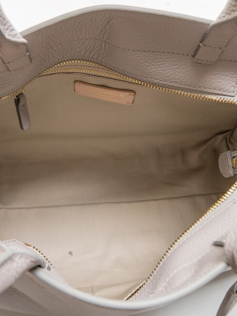 KLICHE Handtasche aus gehämmertem Leder hellgrau - Damentaschen