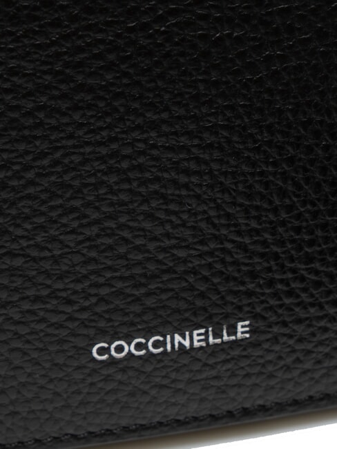 ARIES Schultertasche aus gehämmertem Leder Schwarz - Damentaschen