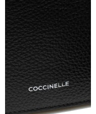 COCCINELLE ARIES Schultertasche aus gehämmertem Leder Schwarz - Damentaschen - 5