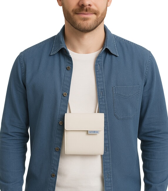 GLOBAL TRAVEL  GLOBAL TRAVEL Halsbeutel mit mehreren Taschen BEIGE - Reisezubehör