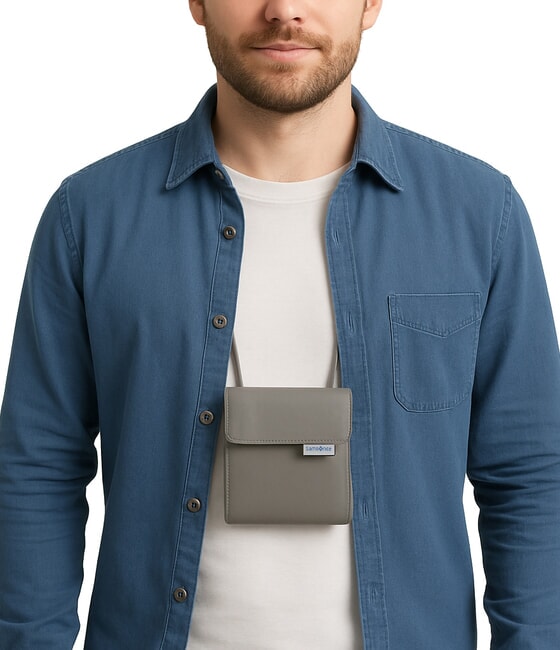 GLOBAL TRAVEL  GLOBAL TRAVEL Halsbeutel mit mehreren Taschen ECLIPSEGRAU - Reisezubehör