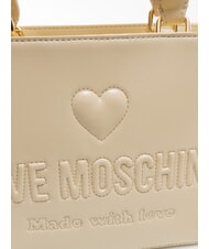 LOVE MOSCHINO MADE WITH LOVE Mini-Handtasche mit Schultergurt Elfenbein - Damentaschen - 4