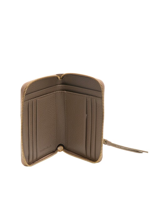 VOILE Mittelgroße Lederbrieftasche mit Rundum-Reißverschluss warmes Taupe - Brieftaschen Damen