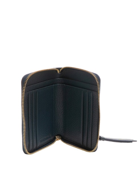 VOILE Mittelgroße Lederbrieftasche mit Rundum-Reißverschluss Mitternachtsblau - Brieftaschen Damen