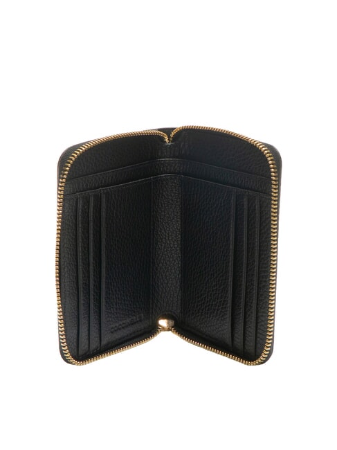 VOILE Mittelgroße Lederbrieftasche mit Rundum-Reißverschluss Schwarz - Brieftaschen Damen