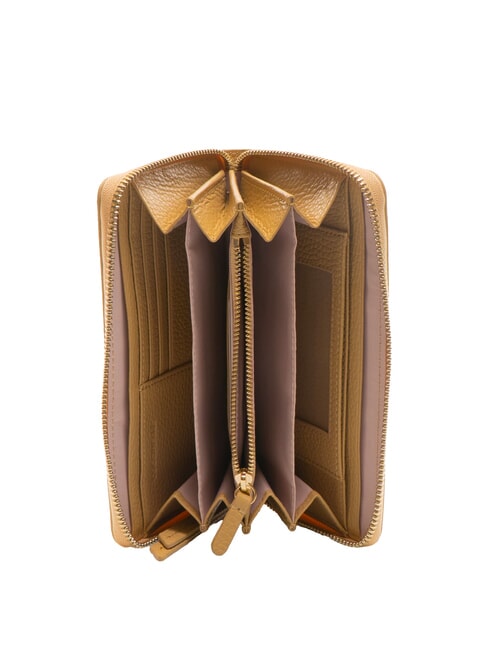 VOILE Große Brieftasche aus Leder mit Rundum-Reißverschluss frisches Beige - Brieftaschen Damen