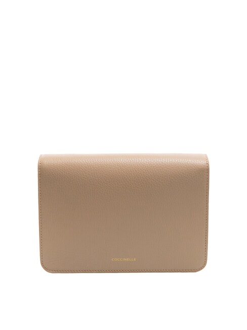 TULIP Schultertasche aus gehämmertem Leder Puderrosa - Damentaschen