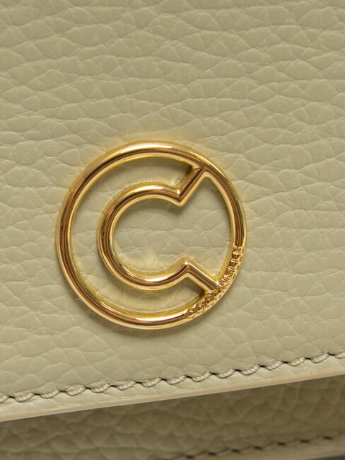 TULIP Schultertasche aus gehämmertem Leder Seladongrün - Damentaschen