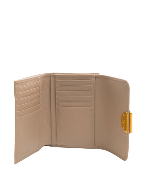 TALEA Mittelgroße Brieftasche aus gehämmertem Leder Puderrosa - Brieftaschen Damen