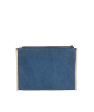 THE BRIDGE ANNA Flache Clutch aus Canvas Marineblau/Milchweiß, Abkürzung. Gold - Damentaschen - 4