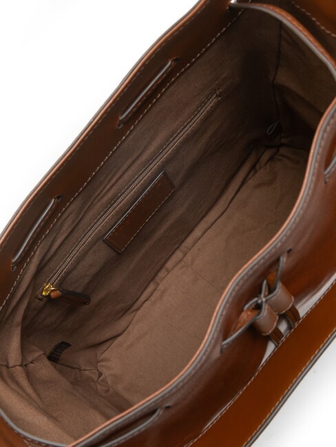 CARLOTTA Umhängetasche aus Leder mit Taschen BRAUN - Damentaschen