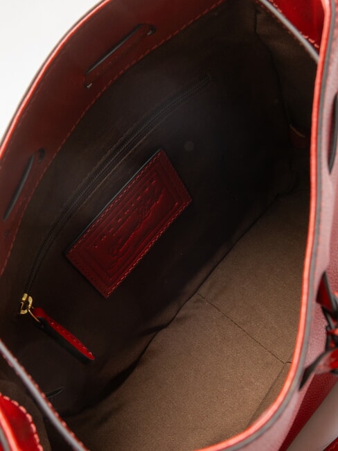 CARLOTTA Bucket-Umhängetasche Kirsche / Gold - Damentaschen