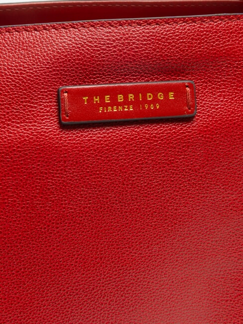 CARLOTTA Umhängetasche aus Leder Kirsche / Gold - Damentaschen