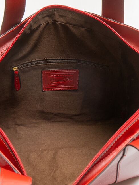 CARLOTTA Umhängetasche aus Leder Kirsche / Gold - Damentaschen