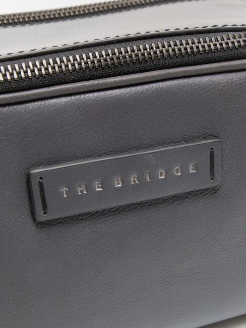 FILIPPO Kosmetiktasche aus Leder graue Abkürzung. dunkles Ruthenium - Beauty-Case