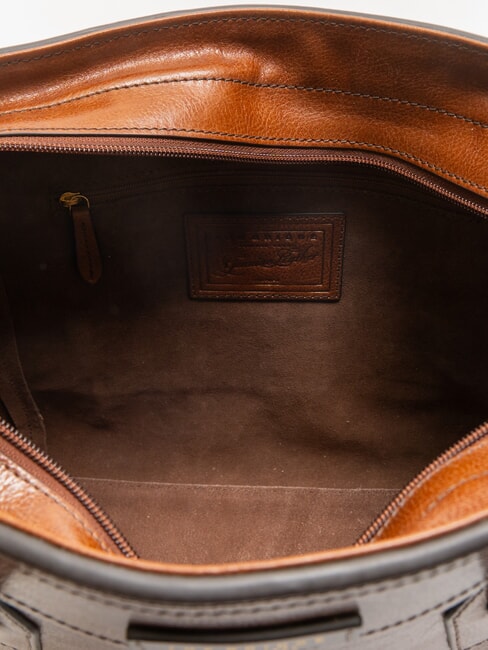 ANGELA Schultertasche aus Leder BRAUN - Damentaschen