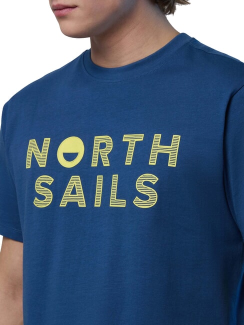 LINE PRINT Baumwoll-T-Shirt mit Maxi-Print dunkler Denim - Herren-T-Shirts