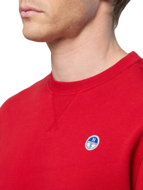 ROUND LOGO Sweatshirt mit Rundhalsausschnitt aus Baumwolle rote Lava - Sweatshirts Herren