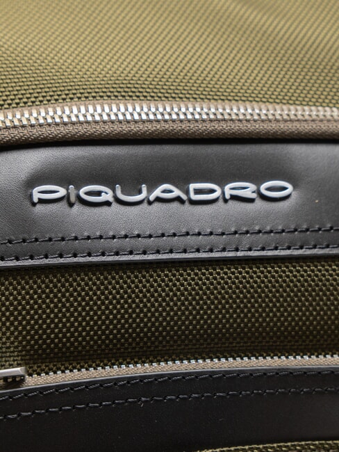 LINK Rucksack aus Leder und Stoff, 15,6-Zoll-PC-Halterung GRÜN - PC-Rucksäcke