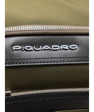 PIQUADRO LINK Rucksack aus Leder und Stoff, 15,6-Zoll-PC-Halterung GRÜN - PC-Rucksäcke - 3