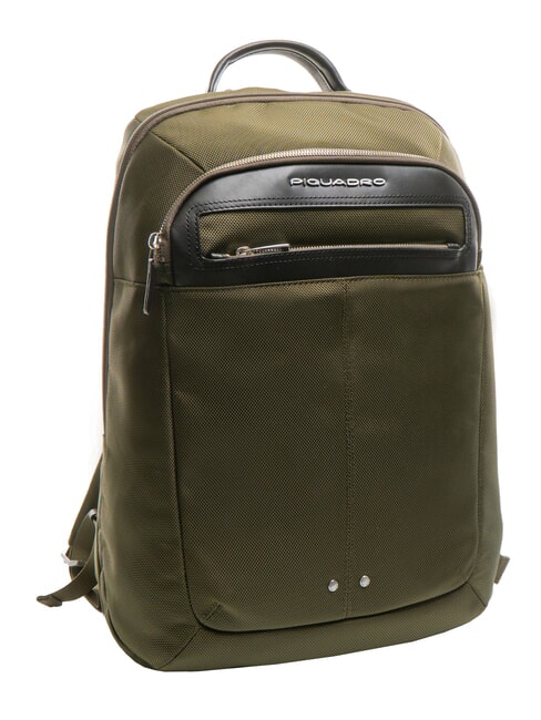 LINK Rucksack aus Leder und Stoff, 15,6-Zoll-PC-Halterung GRÜN - PC-Rucksäcke