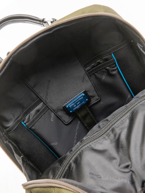 LINK Rucksack aus Leder und Stoff, 15,6-Zoll-PC-Halterung GRÜN - PC-Rucksäcke