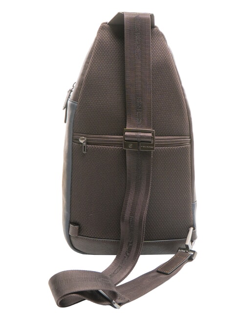 BLACK SQUARE One-Shoulder-Rucksack aus Leder blau/dunkelbraun - PC-Rucksäcke