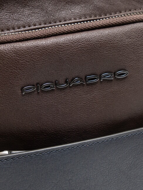 BLACK SQUARE One-Shoulder-Rucksack aus Leder blau/dunkelbraun - PC-Rucksäcke