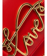 LOVE MOSCHINO CURSIVE LOGO Umhängetasche mit Schultergurt ROT - Damentaschen - 3
