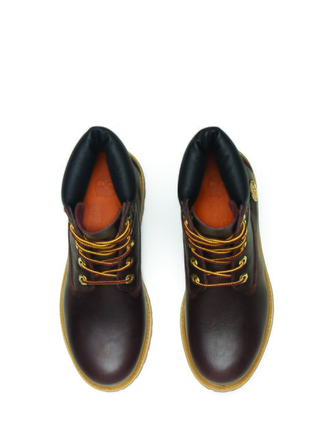 PREMIUM 6 INCH  Gepolsterte Stiefeletten aus Leder dunkelbraunes Vollnarbenleder mit schwarzem - Damenschuhe