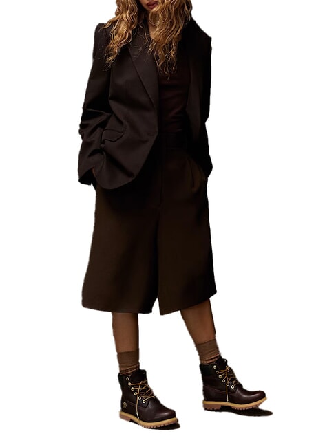 PREMIUM 6 INCH  Gepolsterte Stiefeletten aus Leder dunkelbraunes Vollnarbenleder mit schwarzem - Damenschuhe