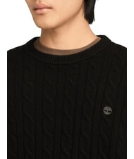 TIMBERLAND P-B LAMBWOOL Pullover mit Rundhalsausschnitt aus Wollmischung Schwarz/Pflaster - Herrenpullover - 3