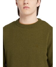 TIMBERLAND MERINO Pullover mit Rundhalsausschnitt aus Wollmischung dunkeloliv - Herrenpullover - 3
