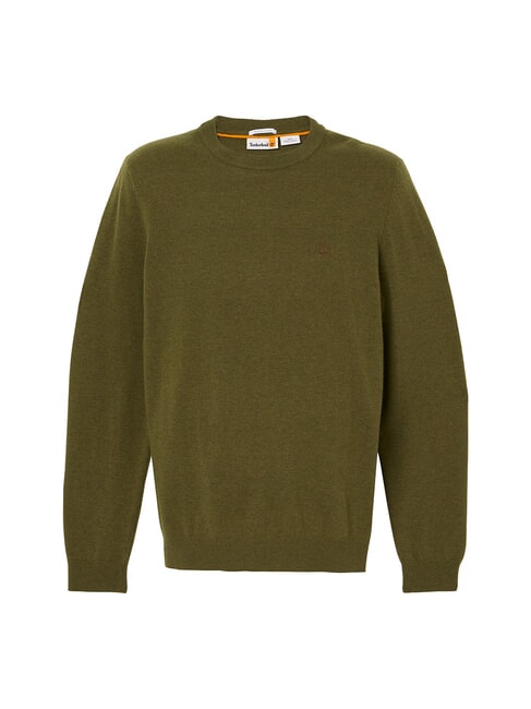 MERINO Pullover mit Rundhalsausschnitt aus Wollmischung dunkeloliv - Herrenpullover