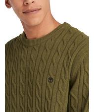 TIMBERLAND P-B LAMBWOOL Pullover mit Rundhalsausschnitt aus Wollmischung dunkeloliv - Herrenpullover - 3