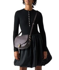 PINKO SADDLE Umhängetasche aus Leder mit Überschlag braunes Moro-Mix-Mädchen. Goldnik - Damentaschen - 7