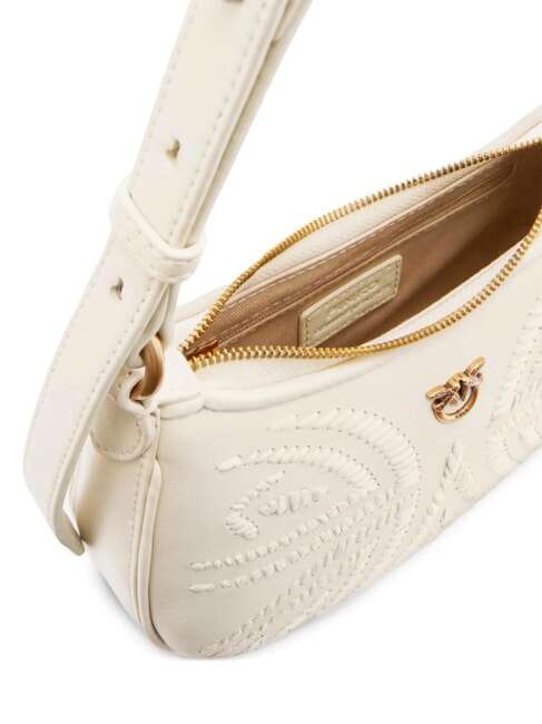 HALF MOON BABY Umhängetasche Seide weiß-antikgold - Damentaschen