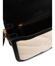 PINKO LOVE BOX BAG Mini-Umhängetasche aus Canvas beige/schwarz-antikgold - Damentaschen - 4