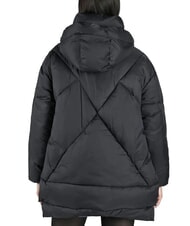 CANADIAN EUGENIE Mittelgroße Satin-Daunenjacke mit Kapuze Schwarz - Daunenjacken für Damen - 2