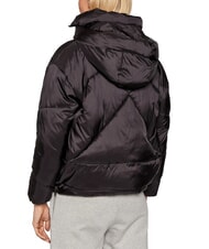 CANADIAN EUGENIE Kurze Satin-Daunenjacke mit Kapuze Schwarz - Daunenjacken für Damen - 2