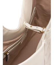 PINKO PUZZLE Schultertasche aus genähtem Leder Seide weiß-antikgold - Damentaschen - 5