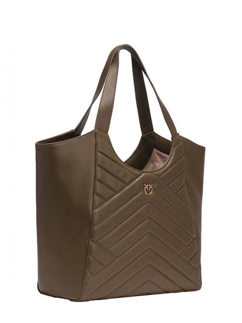 PUZZLE Schultertasche aus genähtem Leder Zaunkönig-Antikgold - Damentaschen