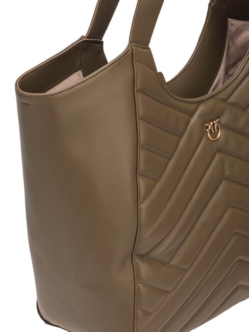 PUZZLE Schultertasche aus genähtem Leder Zaunkönig-Antikgold - Damentaschen