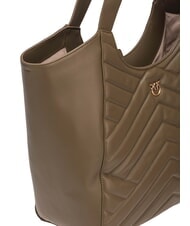 PINKO PUZZLE Schultertasche aus genähtem Leder Zaunkönig-Antikgold - Damentaschen - 4