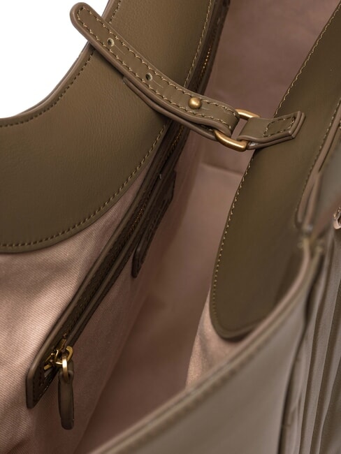 PUZZLE Schultertasche aus genähtem Leder Zaunkönig-Antikgold - Damentaschen