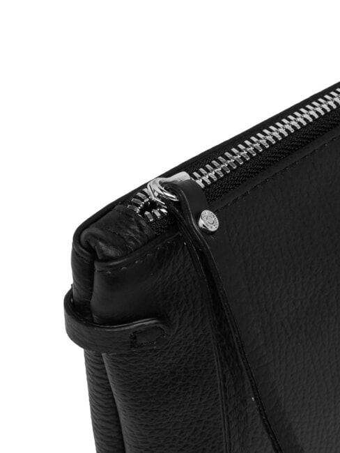 HERMY Leder-Umschlagtasche mit Schultergurt Schwarz - Damentaschen