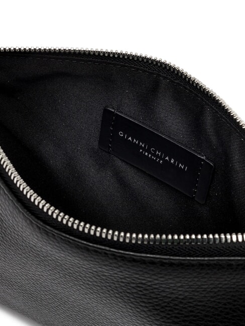 HERMY Leder-Umschlagtasche mit Schultergurt Schwarz - Damentaschen