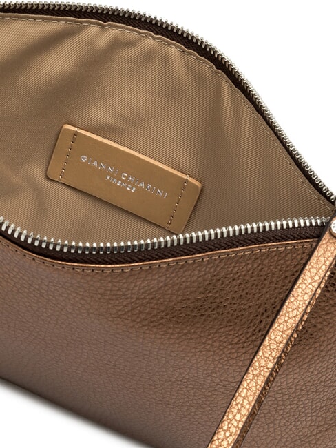 HERMY Umschlagtasche aus Metallic-Leder geröstet - Damentaschen