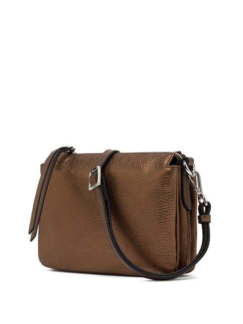 THREE Schultertasche aus Metallic-Leder geröstet - Damentaschen