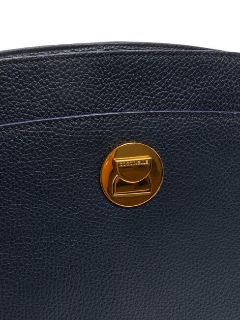 LIYA Schultertasche aus gehämmertem Leder Mitternachtsblau - Damentaschen